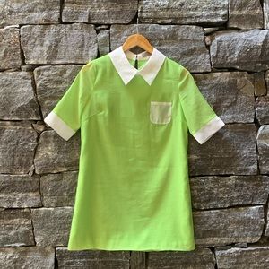 Soodee Lime Green Silk Mini Dress - Size 38 (US 6)